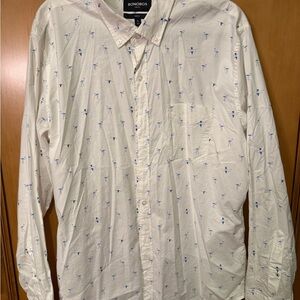 Bonobos Men's Cream Shirt with Blue Accents